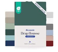 Dreamzie Drap Housse 200x200 Bonnet 35 cm pour Matelas Épais - 100% Microfibre - Vert Pétrole, Certifié sans Produits Chimiques (Oeko TEX), Drap Housse avec Élastique Complet
