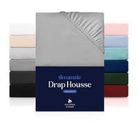 Dreamzie - Drap Housse 200x200 Bonnet 35 cm | Microfibre Ultra Douce - Matelas Épais - Oeko-Tex | Confort, Respirabilité, Entretien Facile - Gris