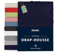 Dreamzie - Drap Housse - 80x160-100% Jersey Coton Certifié Oeko Tex - Bleu Foncé - Drap Housse 80x160 Enfant