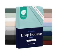 Dreamzie - Drap Housse 80x200 cm - Grand Bonnet 35 cm - Aqua
