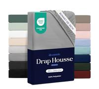 Dreamzie - Drap Housse 80x200 Enfant Bonnet 35 cm | Microfibre Ultra Douce - Matelas Épais - Oeko-Tex | Confort, Respirabilité, Entretien Facile - Gris