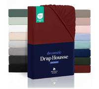Dreamzie - Drap Housse 90x190 Enfant Bonnet 35 cm | Microfibre Ultra Douce - Matelas Épais - Oeko-Tex | Confort, Respirabilité, Entretien Facile - Bordeaux