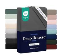 Dreamzie - Drap Housse 90x190 Enfant Bonnet 35 cm | Microfibre Ultra Douce - Matelas Épais - Oeko-Tex | Confort, Respirabilité, Entretien Facile - Gris foncé