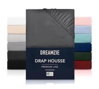 Dreamzie Drap Housse 90x190 cmpour Matelas Épais jusqu'à 33 cm - 100% Polyester Microfibre - Gris Foncé Certifié sans Produits Chimiques (Oeko TEX), Drap Housse avec Élastique Complet