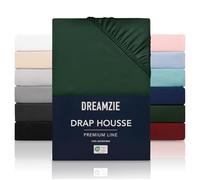 Dreamzie Drap Housse 90x200 cmpour Matelas Épais jusqu'à 33 cm - 100% Polyester Microfibre - Vert Certifié sans Produits Chimiques (Oeko TEX), Drap Housse avec Élastique Complet