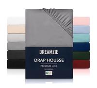 Dreamzie Drap Housse 90x200 cmpour Matelas Épais jusqu'à 33 cm - 100% Polyester Microfibre - Gris Anthracite Certifié sans Produits Chimiques (Oeko TEX), Drap Housse avec Élastique Complet