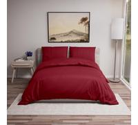 Dreamzie - Housse de Couette 220x240 avec 2 Taies Oreiller 65x65 - Parure de Lit Adulte 3 pièces en Microfibre Douce Bordeaux - Certifiée Oeko-Tex