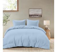 Dreamzie - Housse de Couette 220x240 avec 2 Taies Oreiller 65x65 - Parure de Lit Adulte 3 pièces en Microfibre Douce Bleu - Certifiée Oeko-Tex