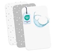 Dreamzie Lot de 2 Drap Housse Cododo + 1 Protege Matelas Impermeable Enfant - 50x83 cm - 100% Coton pour Berceaux, Matelas Cododo - Motif Stars