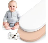 Dreamzie Lot de 2 Drap Housse cododo 40x80 cm - Coton certifié Oeko-Tex - Draps pour Berceau & couffin, adaptés aux Matelas 40x80 cm- Rose/Blanc