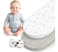 Dreamzie Lot de 2 Drap Housse cododo 40x80 cm - Coton certifié Oeko-Tex - Draps pour Berceau & couffin, adaptés aux Matelas 40x80 cm- Forêt Blanc/Gris