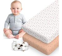 Dreamzie Lot de 2 Drap Housse cododo 50x83 cm - Coton certifié Oeko-Tex - Draps pour Poussette & couffin, adaptés aux Matelas 50x83 cm - Libellules Rose/Blanc