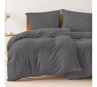 Dreamzie - Lot de 2 Housses de Couette 135x200 avec 2 Taies Oreiller 80x80 - Parure de Lit 4 pièces en Microfibre Douce Anthracite - Certifiée Oeko-Tex