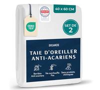 Dreamzie - Lot de 2 Taies Oreiller Anti Acarien 40x60 cm - Protege Oreiller 40x60 pour Personnes Allergiques - Housse Anti Acarien Lavable 95°C