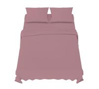 Dreamzie Parure de Lit 140x200 cm - 4 Pièces en Microfibre - Drap Housse 140x200 cm - Drap Plat 2 Personnes 220x270 cm - 2 Taie Oreiller 65x65 - Certifié Oeko Tex - Beige