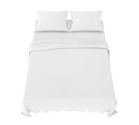 Dreamzie Parure de Lit 140x200 cm - 4 Pièces en Microfibre - Drap Housse 140x200 cm - Drap Plat 2 Personnes 220x270 cm - 2 Taie Oreiller 65x65 - Certifié Oeko Tex - Beige