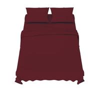 Dreamzie Parure de Lit 140x200 cm - 4 Pièces en Microfibre - Drap Housse 140x200 cm - Drap Plat 2 Personnes 220x270 cm - 2 Taie Oreiller 65x65 - Certifié Oeko Tex - Beige