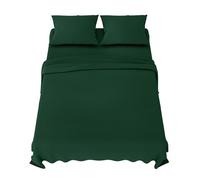 Dreamzie Parure de Lit 160x200 cm - 4 Pièces en Microfibre - Drap Housse 160x200 cm - Drap Plat 2 Personnes 240x280 cm - 2 Taie Oreiller 50x80 - Certifié Oeko Tex - Vert