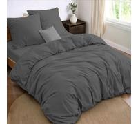 Dreamzie Parure de Lit 180x200 4 Pièces Housse de Couette 240x220 cm + Drap Housse 180x200 cm avec 2 taies d'oreillers 65x65 cm 240x220 Parure 100 Fils/cm² en Microfibre - Oeko-Tex