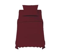 Dreamzie Parure de Lit 90x190 cm - 3 Pièces en Microfibre - Drap Housse 90x190 cm - Drap Plat 1 Personne 70x260 cm - 1 Taie Oreiller 50x80 - Certifié Oeko Tex - Bordeaux
