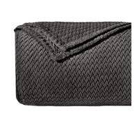 Dreamzie Plaid Canape à Motif Chevron et Toucher Doux 130 x 150 cm - Anthracite - Plaid Canapė en Microfibre 100% Polyester 260gsm, Couverture Polair