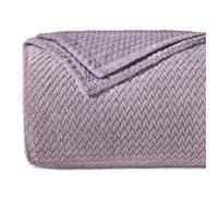 Dreamzie Plaid Canape à Motif Chevron et Toucher Doux 220 x 240 cm - Rose Pâle - Plaid Canapė en Microfibre 100% Polyester 260gsm, Couverture Polair