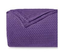 Dreamzie Plaid Canape à Motif Chevron et Toucher Doux 220 x 240 cm - Violet - Plaid Canapė en Microfibre 100% Polyester 260gsm, Couverture Polair
