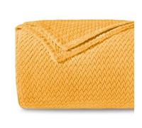 Dreamzie Plaid Canape à Motif Chevron et Toucher Doux 220 x 270 cm - Jaune - Plaid Canapė en Microfibre 100% Polyester 260gsm, Couverture Polair