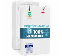 Dreamzie Protège Matelas 100 x 200 cm Imperméable - pour Matelas 100 x 200cm - Alèse certifiée Oeko-TEX Hypoallergénique, Anti-Acarien et Bactérien