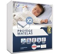 Dreamzie Protege Matelas 80x160 Imperméable (Lot de 2) Certifié Oeko TEX - Alèse en Coton Respirant avec 4 Coins Elastiques