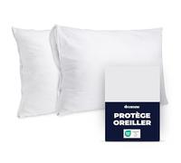Dreamzie - Protège Oreiller 60x60cm Imperméable - Fermeture Zip - Lot de 2