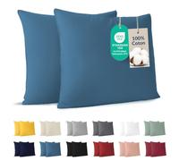 Dreamzie - Taie d'oreiller 40x40 cm - Lot de 2-100% Coton - Bleu