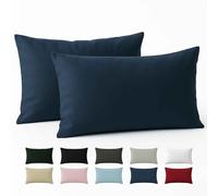 Dreamzie - Taie d'oreiller 40x60 cm - 100% Coton Renforcé - Bleu Marine