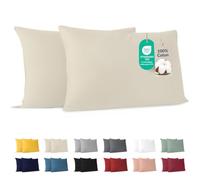 Dreamzie - Taie d'oreiller 40x60 cm - Lot de 2-100% Coton - Beige