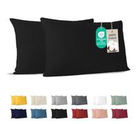 Dreamzie - Taie d'oreiller 40x60 cm - Lot de 2-100% Coton - Noir