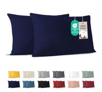 Dreamzie - Taie d'oreiller 40x70 cm - Lot de 2-100% Coton - Bleu Marine