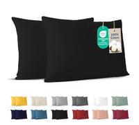 Dreamzie - Taie d'oreiller 50 x 70 cm - Lot de 2-100% Coton - Noir