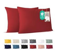 Dreamzie - Taie d'oreiller 50 x 70 cm - Lot de 2-100% Coton - Rouge