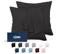 Dreamzie - Taie d'oreiller 60x60 cm - Lot de 2 - Microfibre - Gris Foncé