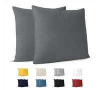 Dreamzie - Taie d'oreiller 65x65 cm - Lot de 2-100% Coton - Anthracite