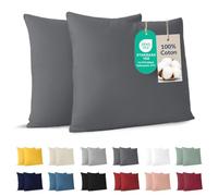 Dreamzie - Taie d'oreiller 65x65 cm - Lot de 2-100% Coton - Anthracite