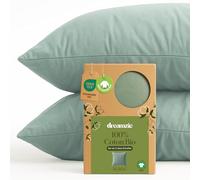Dreamzie - Taie d'oreiller 65x65 cm - Lot de 2-100% Coton Bio - Vert