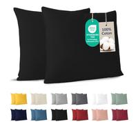 Dreamzie - Taie d'oreiller 65x65 cm - Lot de 2-100% Coton - Noir