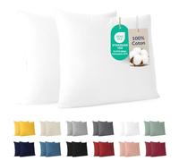 Dreamzie - Taie d'oreiller 80x80 cm - Lot de 2-100% Coton - Blanc