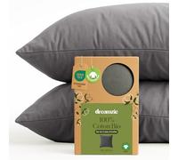 Dreamzie - Taie d'oreiller 80x80cm - Lot de 2-100% Coton Bio - Anthracite