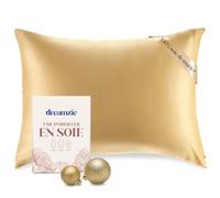 Dreamzie - Taie d'oreiller Soie 40x80cm - 100% Soie Naturelle - Doré | Certifié Oeko-Tex · Fermeture éclair · 19 Momme · Bienfaits Cheveux et Peau Anti-Âge · Soie de Mûrier · Respirant · Lavable