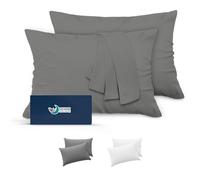 Dreamzie Taie Oreiller 30x50 Lot de 2 en Microfibre Certifiée Oeko-Tex - Housse Coussin 30x50 Douce Et Brossée, Toucher Peau de Pêche - Anthracite