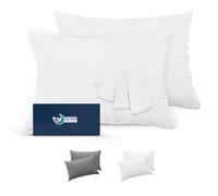 Dreamzie Taie Oreiller 30x50 Lot de 2 en Microfibre Certifiée Oeko-Tex - Housse de Coussin 30x50 Douce Et Brossée, Toucher Peau de Pêche - Blanc Albâtre