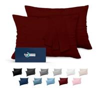 Dreamzie Taie Oreiller 40x60 Lot de 2 en Microfibre Certifiée Oeko-Tex - Taie Oreiller 60x40 Douce Et Brossée, Toucher Peau de Pêche - Bordeaux