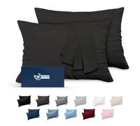 Dreamzie Taie Oreiller 50 x 70 Lot de 2 en Microfibre Certifiée Oeko-Tex - Housse Oreiller 50x70 Douce Et Brossée, Toucher Peau de Pêche - Gris Foncé